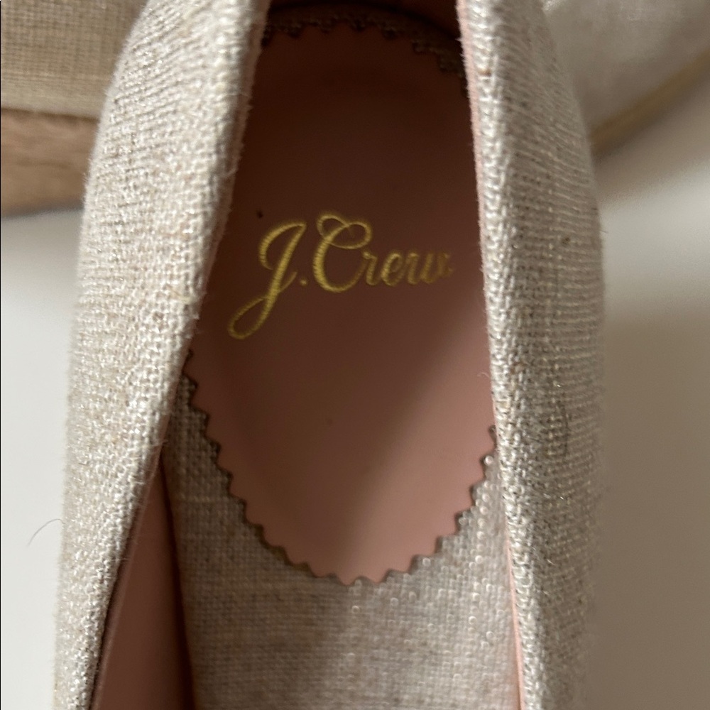 J. Crew Seville Espadrille Wedges in Metallic Gold Canvas - Picture 12 of 12